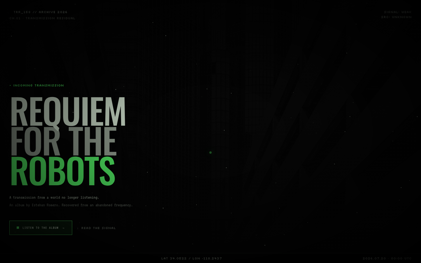 Sitio web de R4TR — REQUIEM FOR THE ROBOTS
